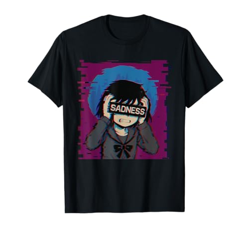 Trauriges Anime-Mädchen Sadness Vaporwave Japanischer Streetwear-Anime T-Shirt von Anime Merch Egirl Eboy Vaporwave Techwear Clothes