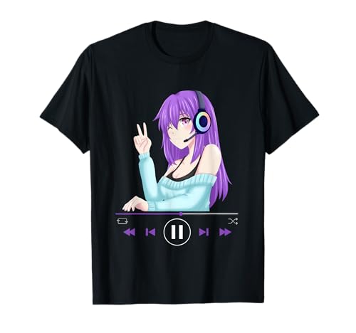 Anime Girl Japanisch Ästhetisch Anime Otaku Musik Spieler T-Shirt von Anime Merch Japanische Musik