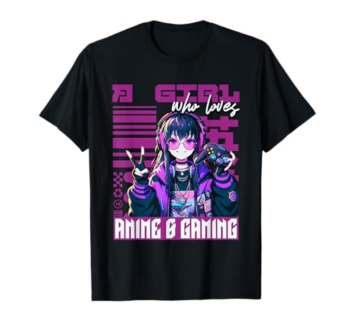 Gaming Anime Mädchen Merch Design T-Shirt von Anime Otaku Gaming Japan Manga Mangaka Mecha Chibi