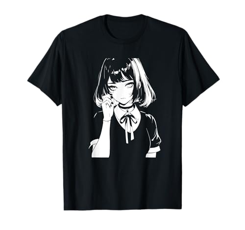 Anime Girl Aesthetic Waifu Japanese T-Shirt von Anime Ramen Cat Japanese Retro Noodles Kawaii