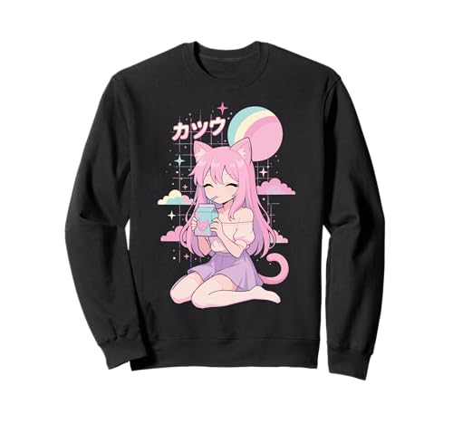 Anime Mädchen Erdbeermilch Kawaii Ästhetik Manga Sweatshirt von Anime mädchen Erdbeermilch Kawaii Süß Pastell