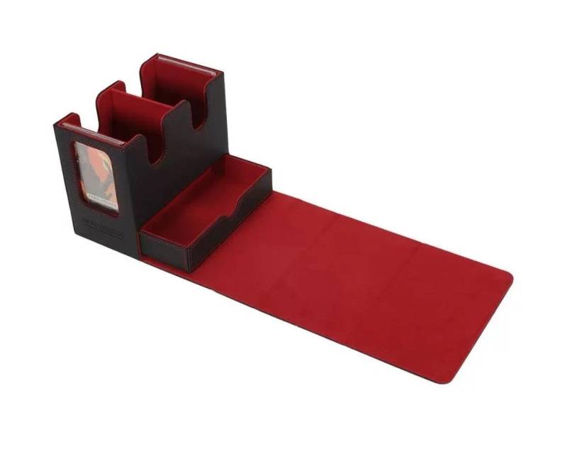 Trading Card Storage Box Große Kartenbox Hochwertige Leder Schwarz/Rot 250+ von AnimesFansDe