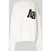 Anine Bing Oversized Sweatshirt mit Label-Detail in Offwhite, Größe S von Anine Bing