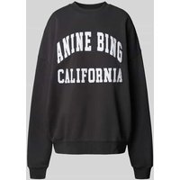 Anine Bing Oversized Sweatshirt mit Label-Print in Black, Größe M von Anine Bing