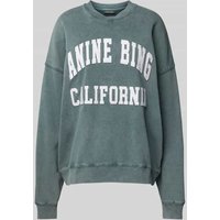 Anine Bing Oversized Sweatshirt mit Label-Print in Gruen, Größe M von Anine Bing