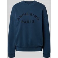 Anine Bing Sweatshirt mit Logo-Stitching in Dunkelblau, Größe XS von Anine Bing