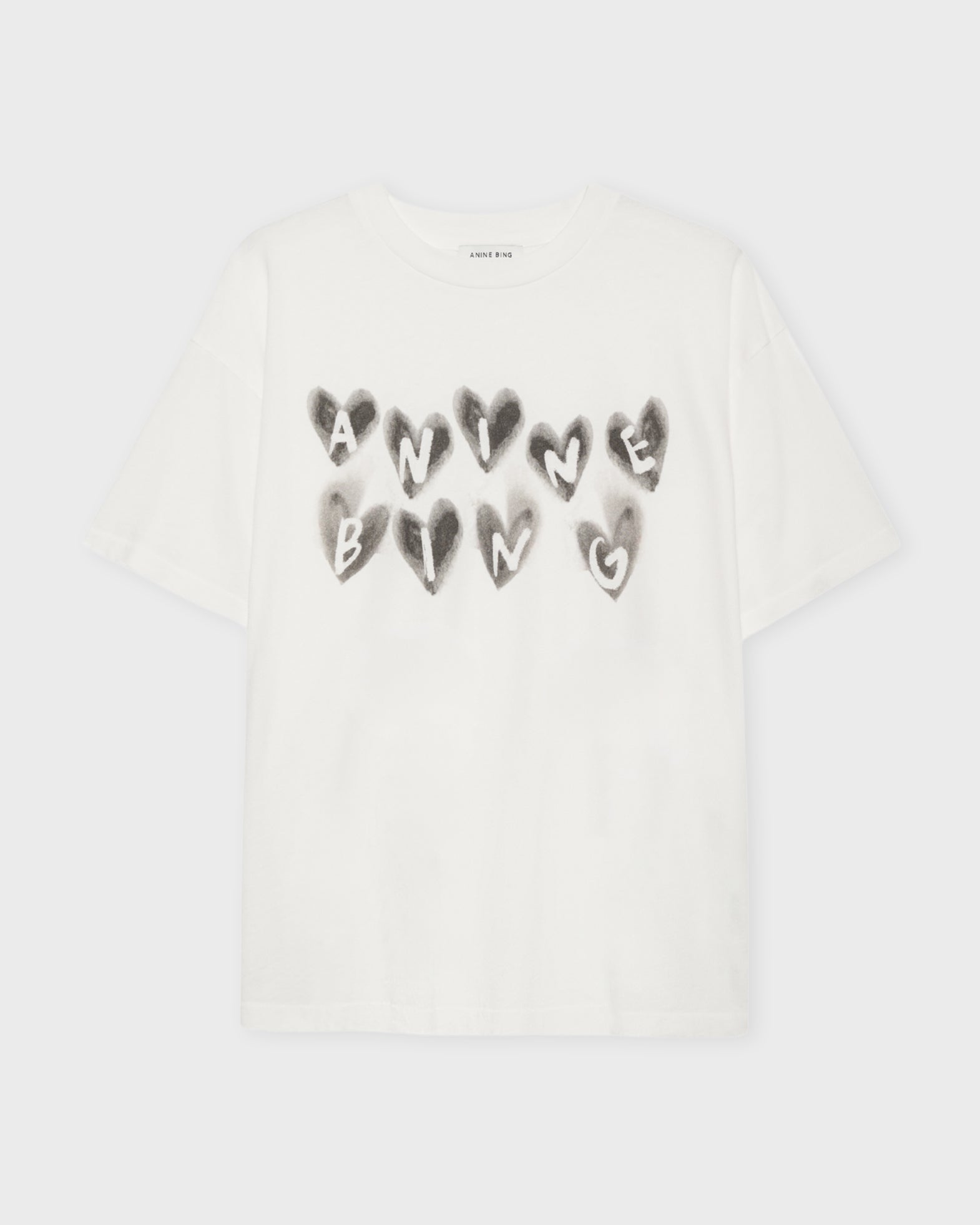 Anine Bing T-shirt Cade Hearts Ivory Anine Bing T-shirt Cade Hearts Ivory von Anine Bing