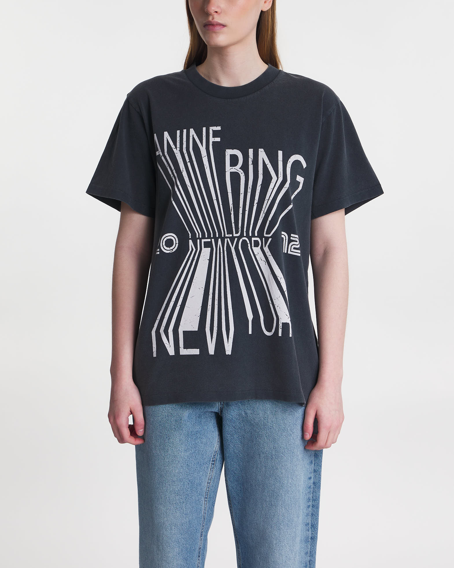 Anine Bing T-shirt Colby New York Svart/grå von Anine Bing