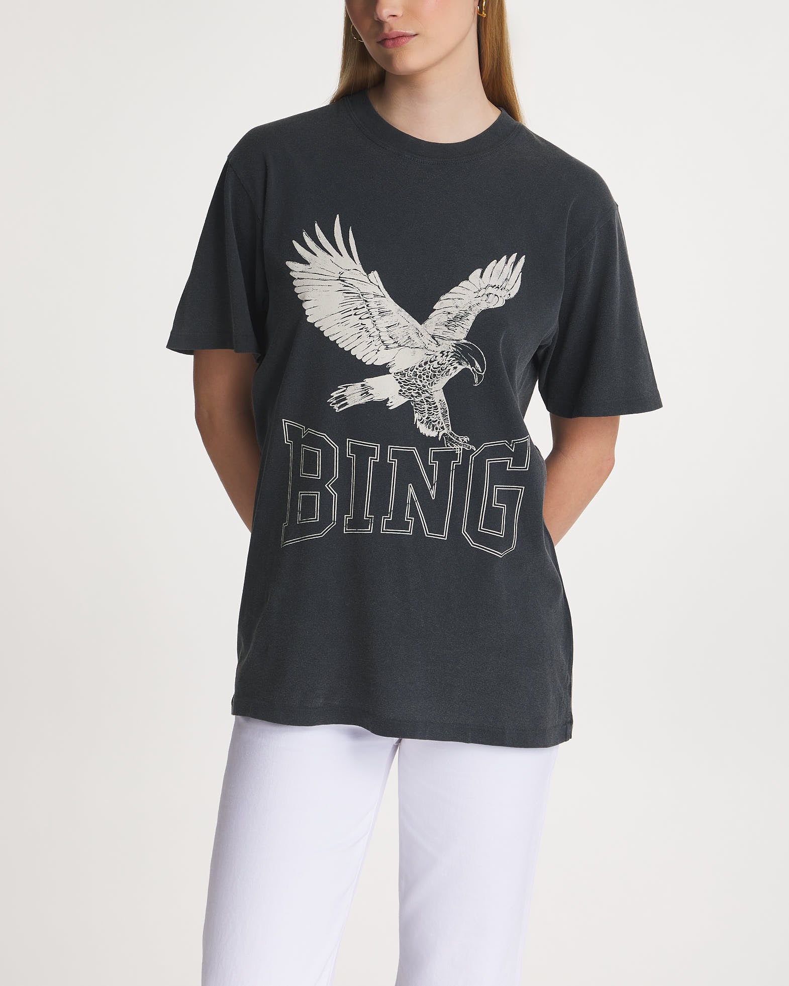 Anine Bing T-shirt Lili Retro Eagle Washed black von Anine Bing