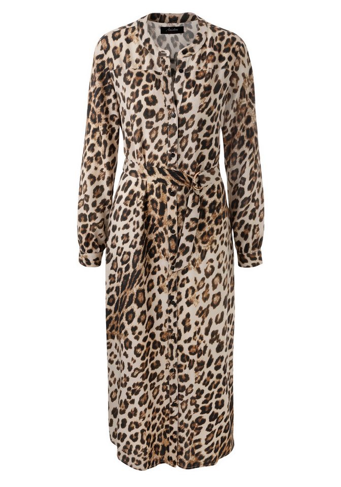 Aniston CASUAL Blusenkleid (mit abnehmbarem Bindegürtel) mit trendigem Leo-Print - jedes Teil ein Unikat - NEUE KOLLEKTION von Aniston CASUAL