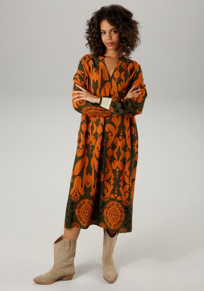 Aniston CASUAL Blusenkleid mit großflächigem, grafischen Druck von Aniston CASUAL