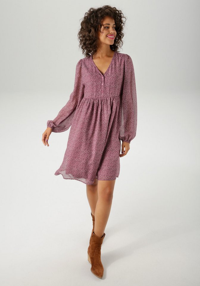 Aniston CASUAL Blusenkleid mit kleinem, grafischen Alloverdruck - NEUE KOLLEKTION von Aniston CASUAL