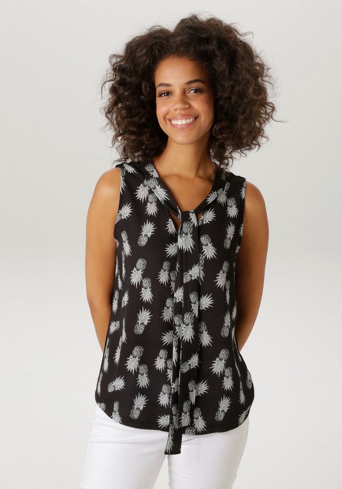 Aniston CASUAL Blusentop mit Ananas-Druck - jedes Teil ein Unikat - NEUE KOLLEKTION von Aniston CASUAL
