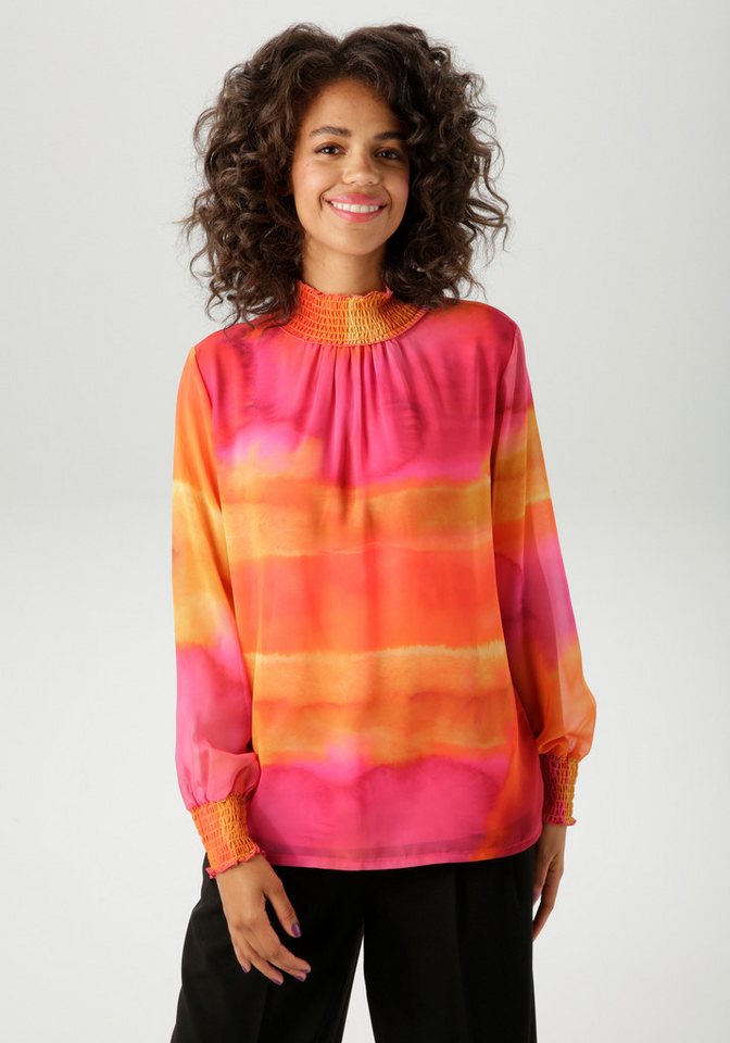 Aniston CASUAL Chiffonbluse im farbenfrohen Batik-Dessin - jedes Teil ein Unikat - NEUE KOLLEKTION von Aniston CASUAL