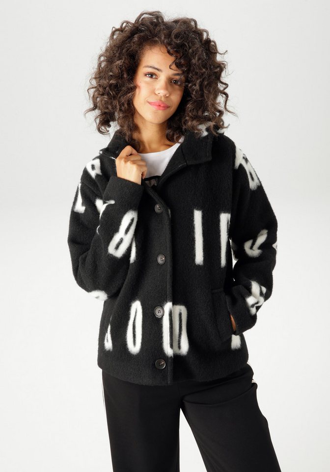 Aniston CASUAL Fleecejacke mit großflächigem "GOOD VIBES"-Schriftzug - NEUE KOLLEKTION von Aniston CASUAL