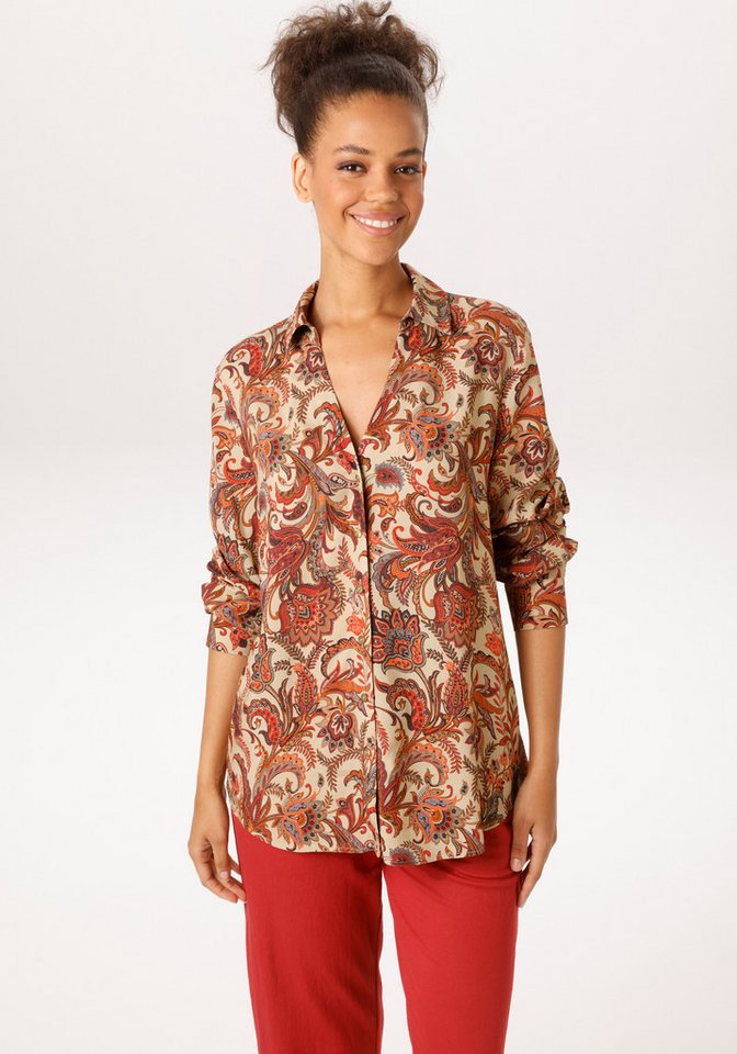 Aniston CASUAL Hemdbluse mit fantasievollem Blumendruck- jedes Teil ein Unikat - NEUE KOLLETION von Aniston CASUAL