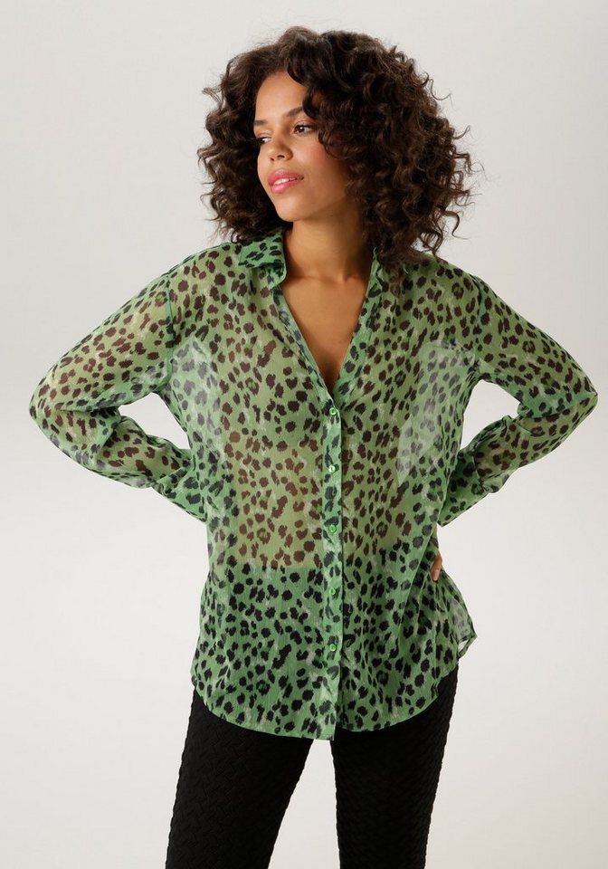 Aniston CASUAL Hemdbluse mit trendfarbenem Animal-Print - NEUE KOLLEKTION von Aniston CASUAL