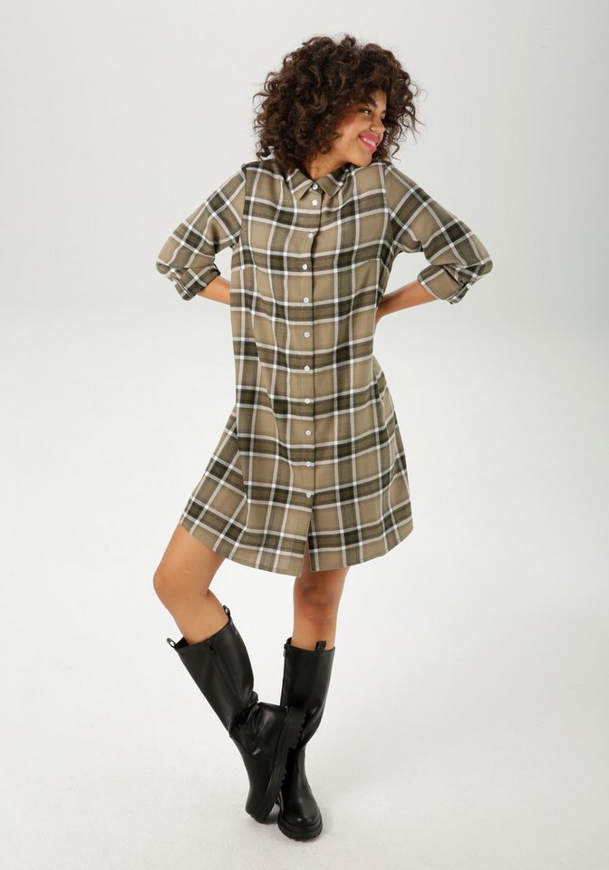 Aniston CASUAL Hemdblusenkleid im trendfarbigen Karo-Dessin - NEUE KOLLEKTION von Aniston CASUAL