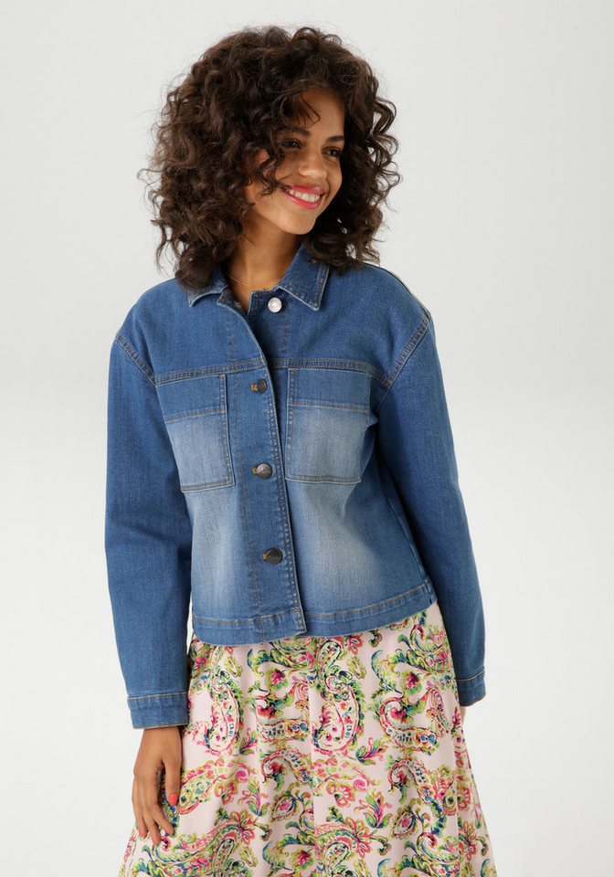 Aniston CASUAL Jeansjacke in trendiger Used-Waschung - NEUE KOLLEKTION von Aniston CASUAL