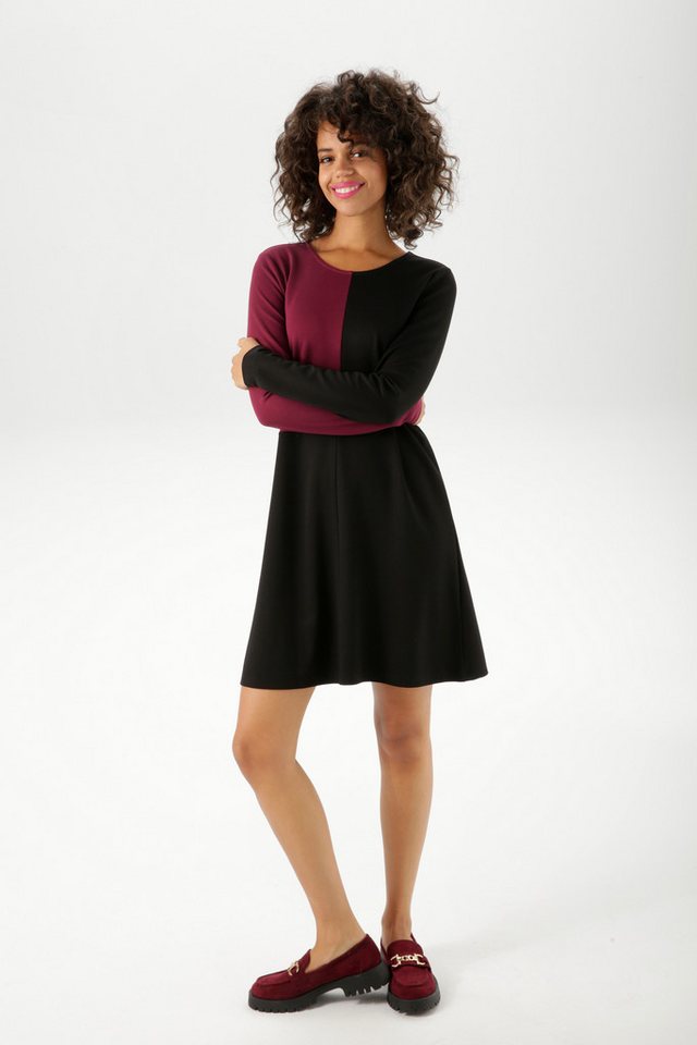 Aniston CASUAL Jerseykleid mir raffiniertem Farbeinsatz von Aniston CASUAL
