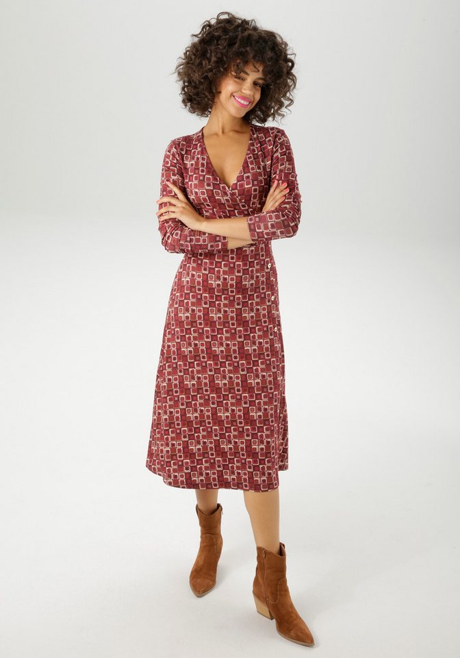 Aniston CASUAL Jerseykleid mit farbharmonischem Retro-Muster - NEUE KOLLEKTION von Aniston CASUAL