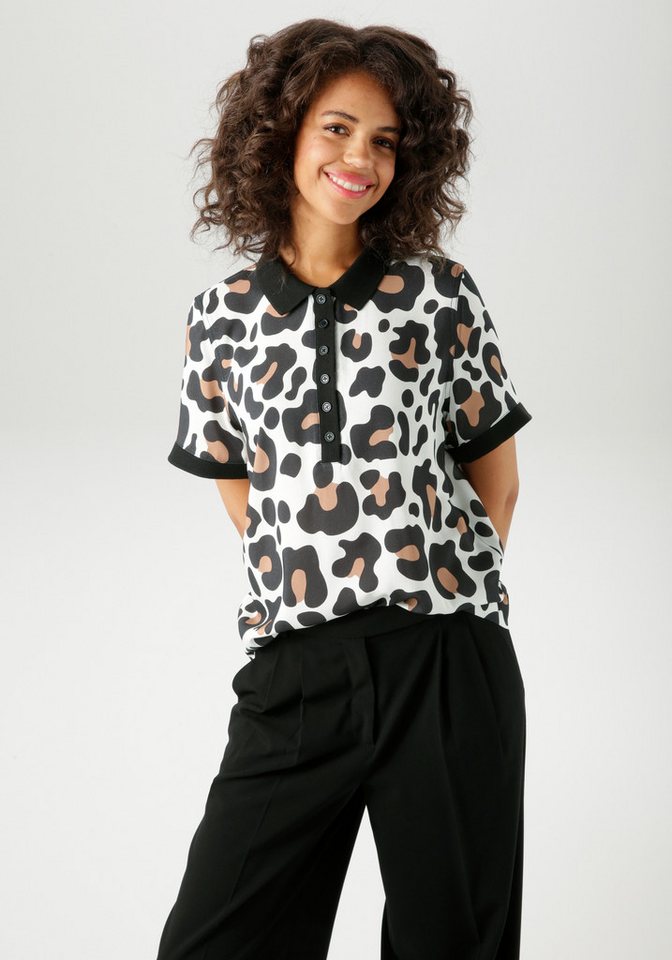Aniston CASUAL Kurzarmbluse im extravaganten Animal-Print- jedes Teil ein Unikat von Aniston CASUAL