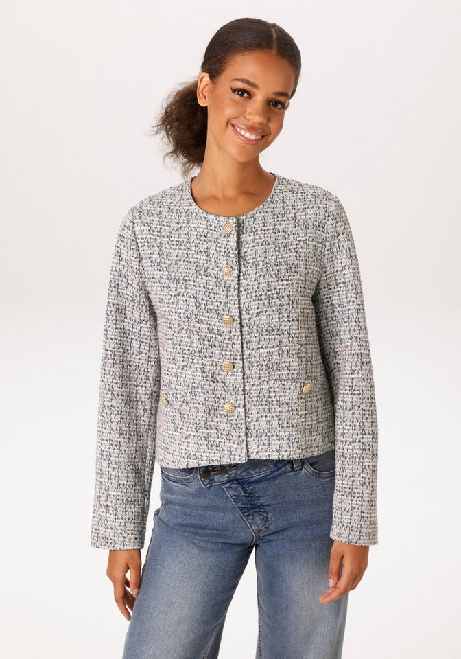 Aniston CASUAL Kurzblazer aus melierter Bouclé-Jacquard-Qualität - NEUE KOLLEKTION von Aniston CASUAL