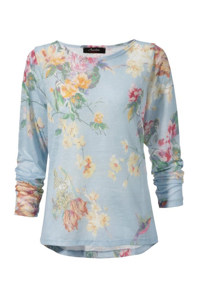 Aniston CASUAL Langarmshirt mit großflächigem Blumendruck und Vögeln von Aniston CASUAL