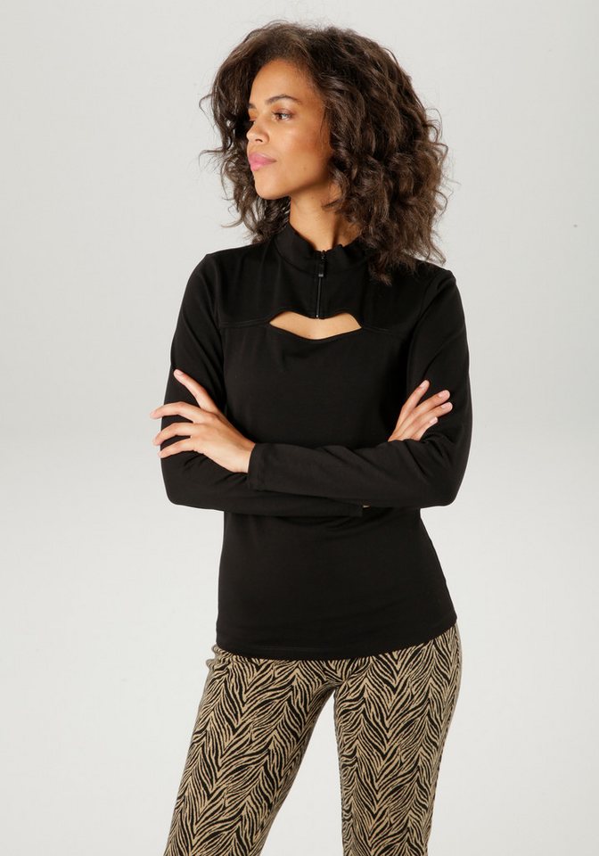 Aniston CASUAL Langarmshirt mit raffiniertem Cut-out von Aniston CASUAL