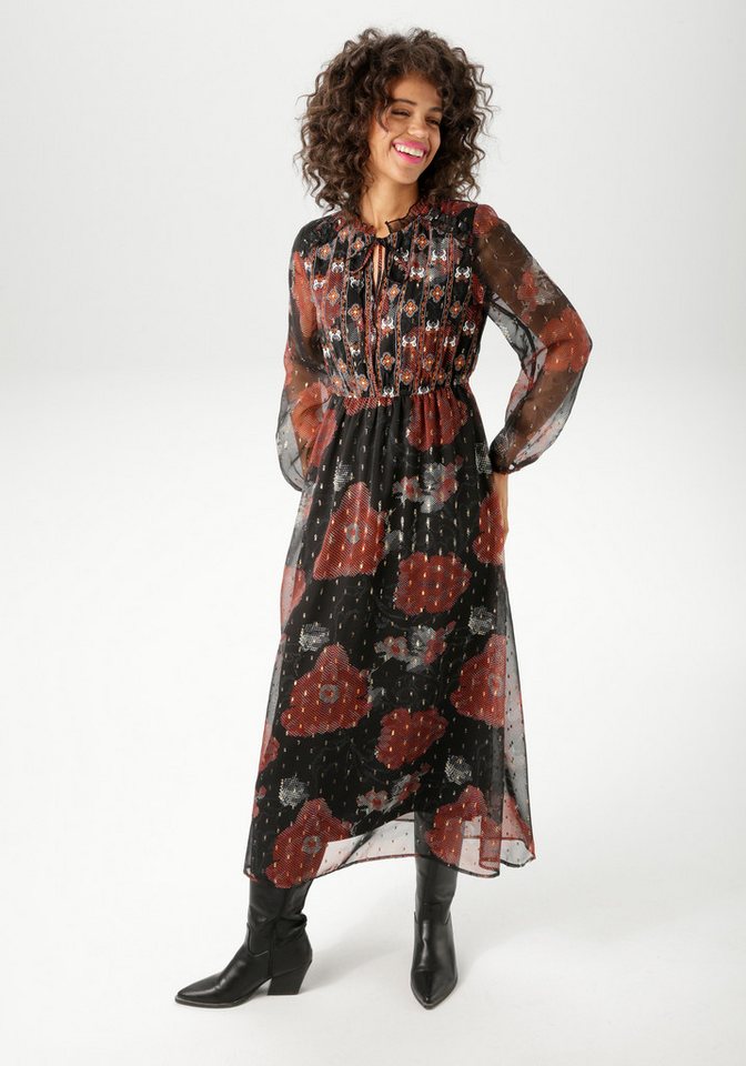 Aniston CASUAL Maxikleid aufwändig bestickt und mit Glitzerfäden verziert von Aniston CASUAL