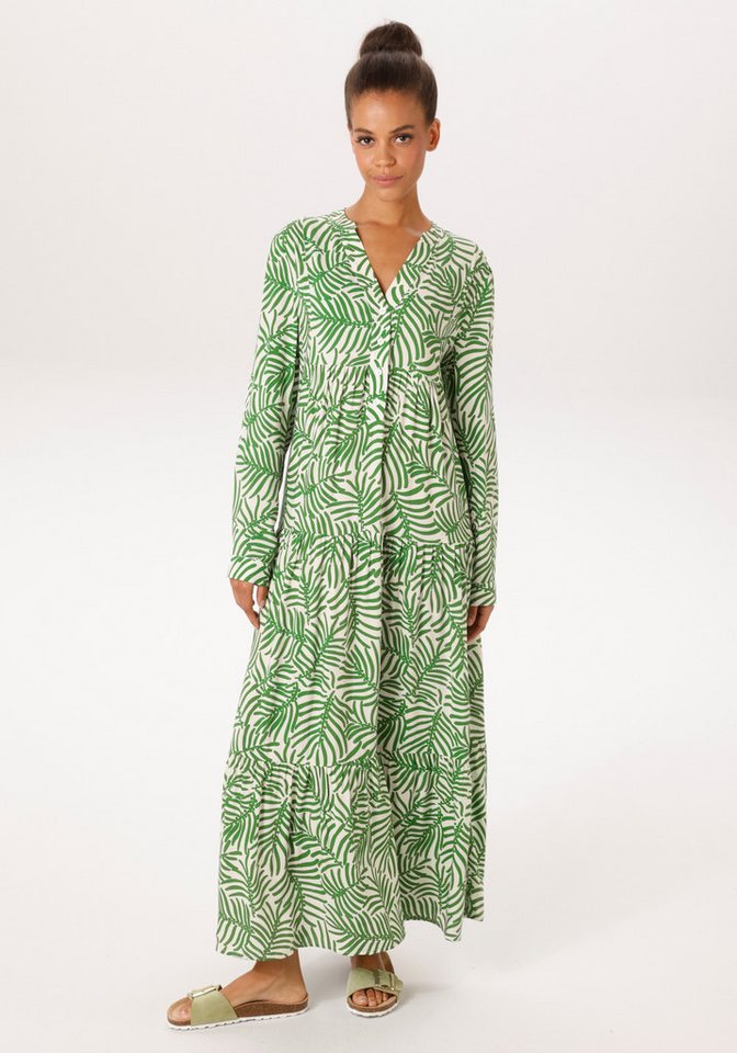Aniston CASUAL Maxikleid mit großflächigen, grafischen Blättern bedruckt - NEUE KOLLEKTION von Aniston CASUAL