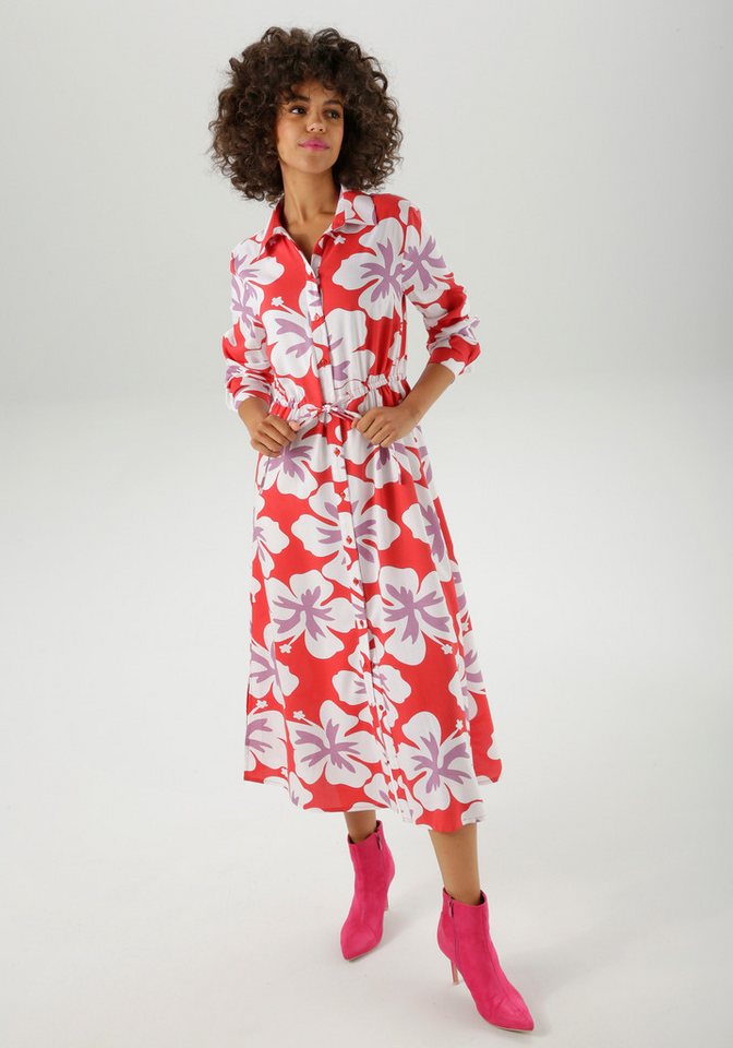 Aniston CASUAL Maxikleid mit großflächigen, grafischen Blüten bedruckt von Aniston CASUAL