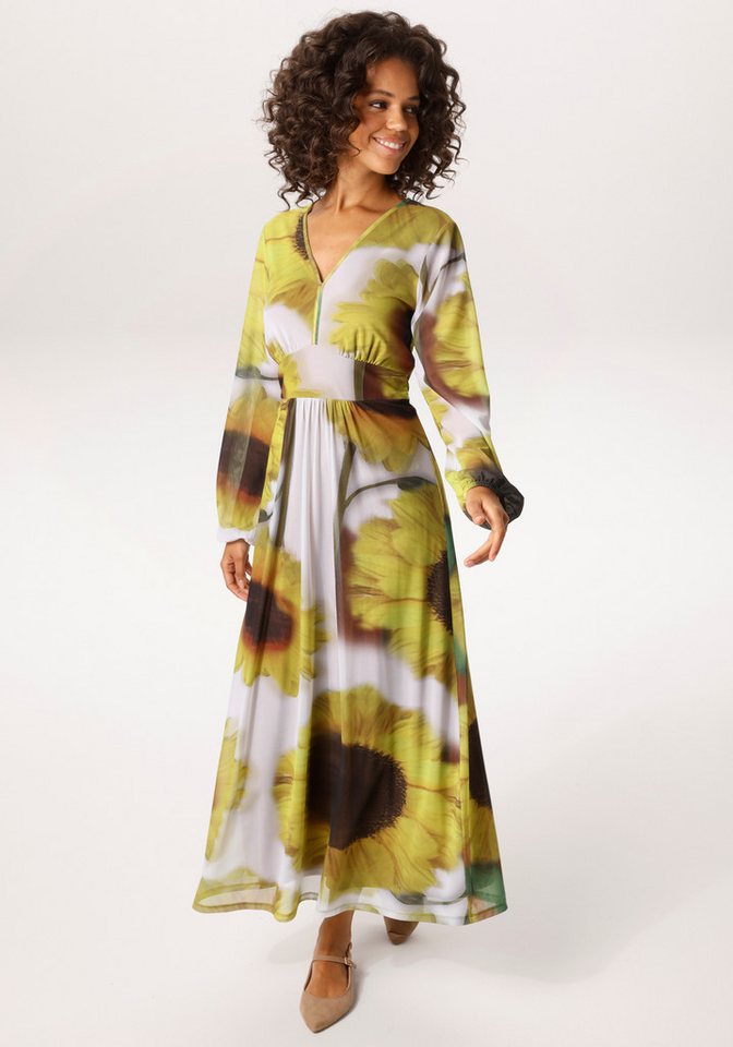Aniston CASUAL Maxikleid mit großflächigen Sonnenblumen bedruckt - NEUE KOLLEKTION von Aniston CASUAL