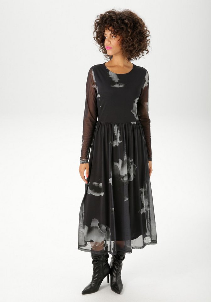 Aniston CASUAL Midikleid mit großflächigen Batik-Blüten bedruckt - NEUE KOLLEKTION von Aniston CASUAL