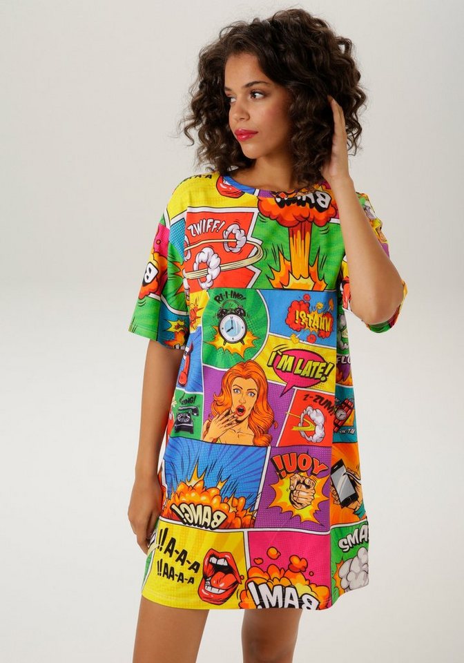 Aniston CASUAL Minikleid mit coolen Comic-Drucken von Aniston CASUAL