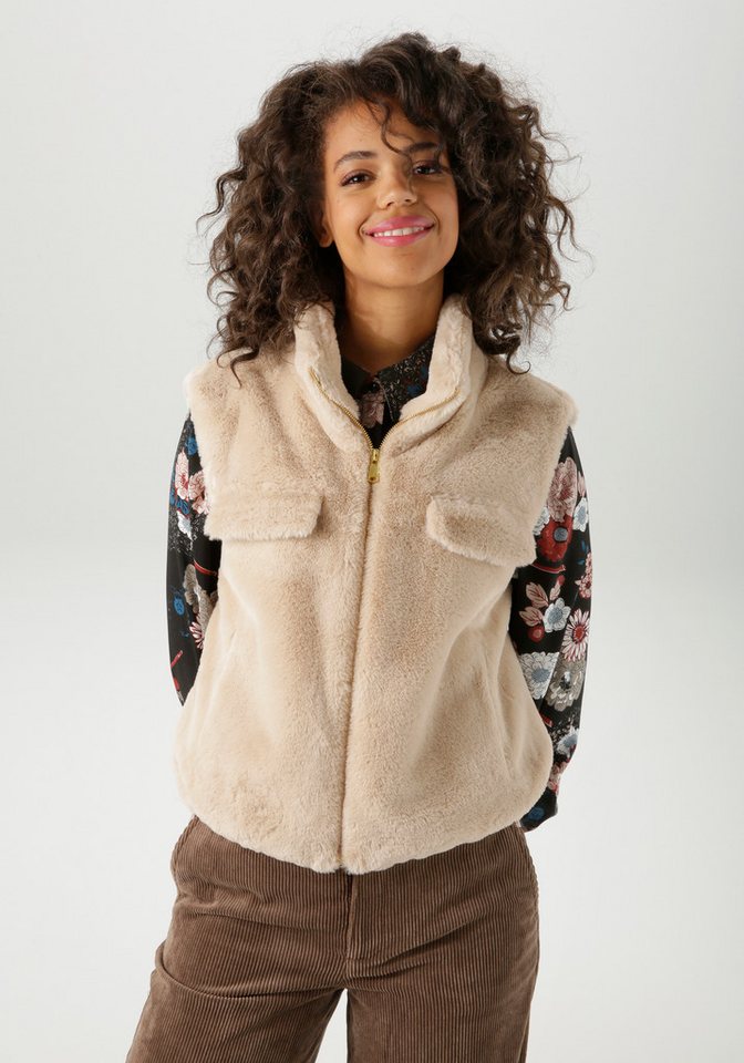 Aniston CASUAL Plüschweste in trendiger Farbpalette - NEUE KOLLEKTION von Aniston CASUAL