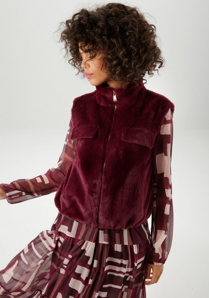 Aniston CASUAL Plüschweste in trendiger Farbpalette - NEUE KOLLEKTION von Aniston CASUAL