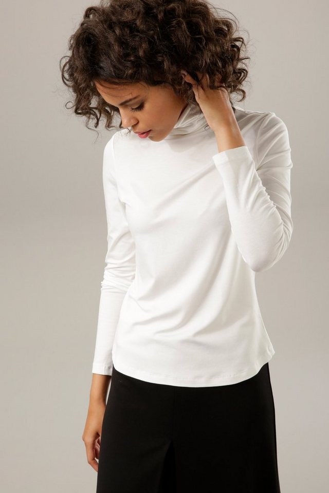 Aniston CASUAL Rollkragenshirt in schwarz-bunt-bedruckt oder 4 trendigen Unis von Aniston CASUAL