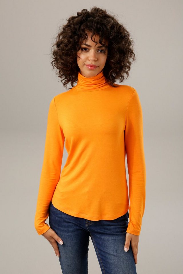 Aniston CASUAL Rollkragenshirt in schwarz-bunt-bedruckt oder 4 trendigen Unis von Aniston CASUAL