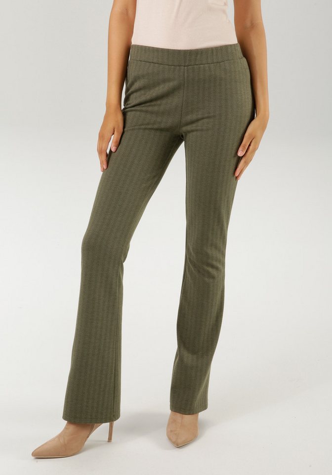 Aniston CASUAL Schlaghose mit farbharmonischem Fischgrat-Muster von Aniston CASUAL