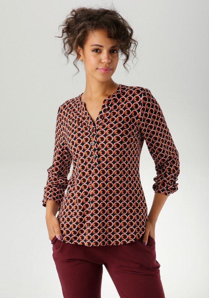 Aniston CASUAL Schlupfbluse mit ausdrucksvollem Retro-Druck von Aniston CASUAL