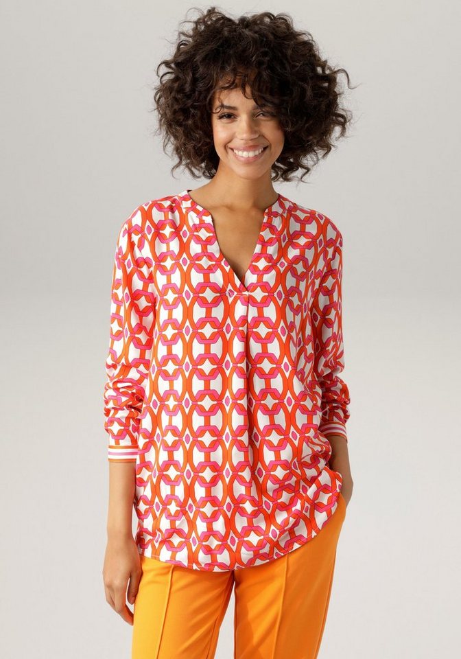 Aniston CASUAL Schlupfbluse mit extravagantem, graphischem Druck von Aniston CASUAL