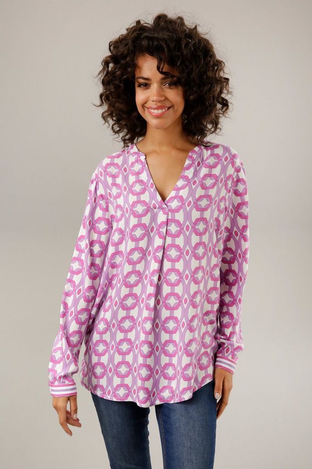 Aniston CASUAL Schlupfbluse mit extravagantem, graphischem Druck von Aniston CASUAL