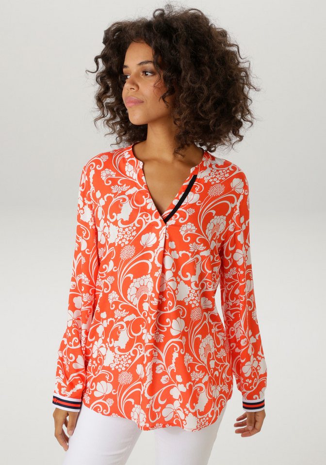 Aniston CASUAL Schlupfbluse mit fantasievollem, grafischen Blumendruck - NEUE KOLLEKTION von Aniston CASUAL