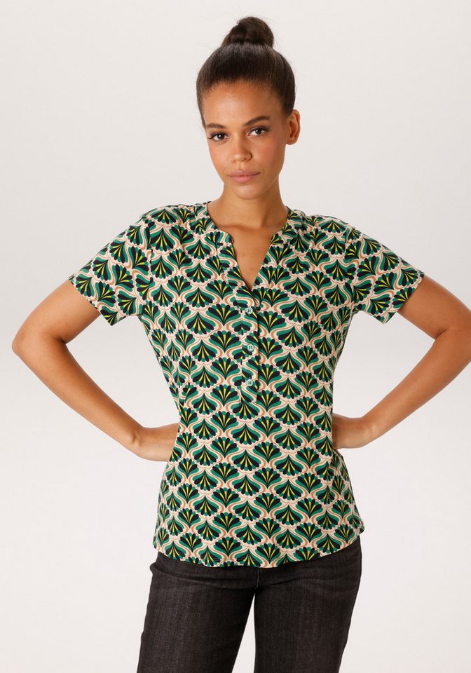 Aniston CASUAL Schlupfbluse mit farbharmonischem Retro-Muster - NEUE KOLLEKTION von Aniston CASUAL