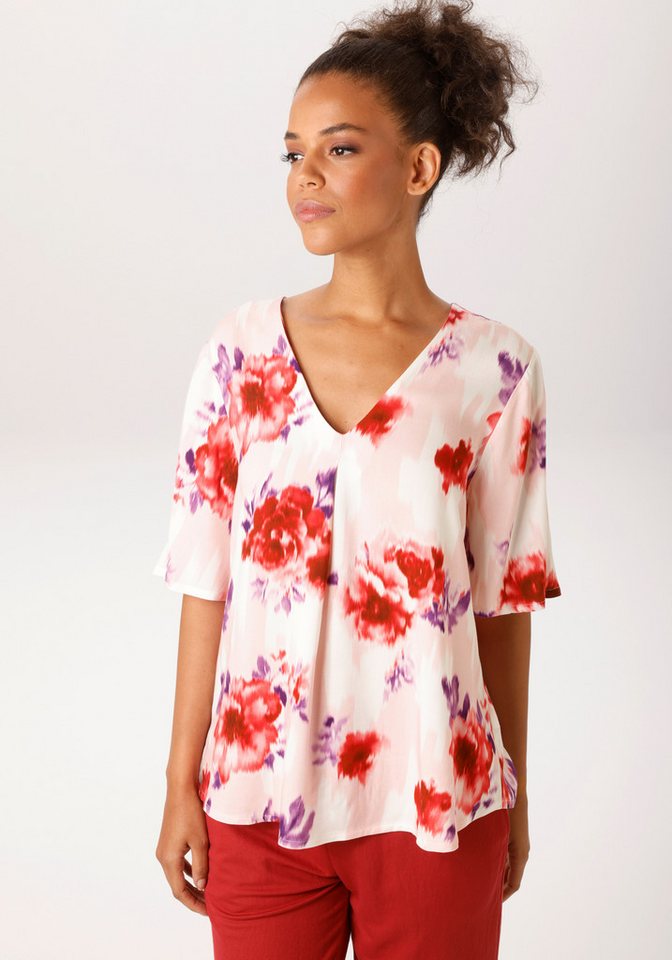 Aniston CASUAL Schlupfbluse mit romantischen Blüten bedruckt - NEUE KOLLEKTION von Aniston CASUAL
