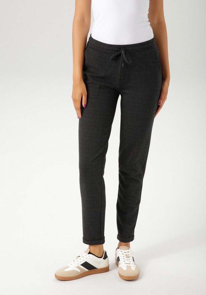 Aniston CASUAL Schlupfhose mit trendigem Fischgrat-Muster - NEUE KOLLEKTION von Aniston CASUAL
