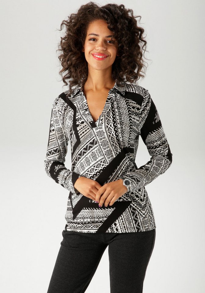 Aniston CASUAL Shirtbluse mit grafischem Mustermix - jedes Teil ein Unikat - NEUE KOLLEKTION von Aniston CASUAL