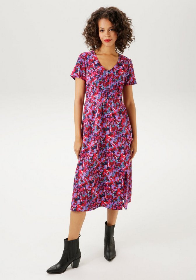 Aniston CASUAL Sommerkleid mit farbenfrohem, graphischem Blumendruck - NEUE KOLLEKTION von Aniston CASUAL