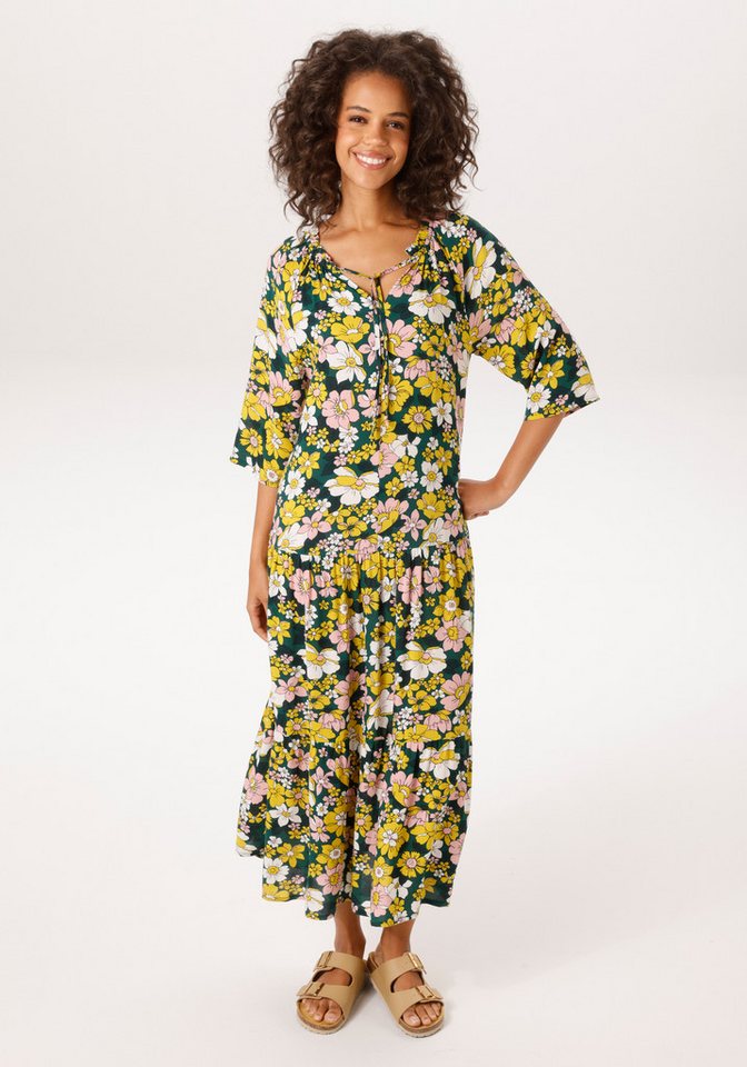 Aniston CASUAL Sommerkleid mit farbenfrohen Blütendruck - jedes Teil ein Unikat - NEUE KOLLEKTION von Aniston CASUAL